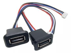 Kit 04 Cabo USB Tipo A Fêmea DIY 15cm para PH 2.0 com 4 Pinos Dados e Energia