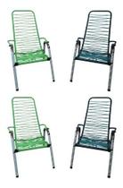 Kit 04 Cadeiras Area De Fio Varanda Reforço Braço