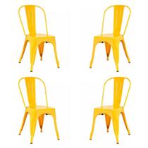 Kit 04 Cadeiras Berlim Aço Amarelo - 73061