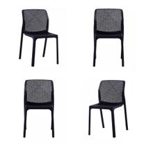 Kit 04 Cadeiras Capri Polipropileno Preta - 73102
