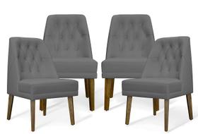 Kit 04 Cadeiras De Jantar Bela material sintético Cinza Claro - Meu Lar Decorações de Ambientes