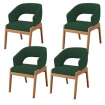 Kit 04 Cadeiras De Jantar E Estar Living Estofada Lince L02 Suede Verde Musgo - Lyam Decor Kit 04 Cadeiras De Jantar E Estar Living Estofada Lince L02 Suede Verde Musgo - Lyam Decor