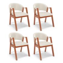 Kit 04 Cadeiras de Jantar e Living Anisha Estofada material sintético Bege - Desk Design