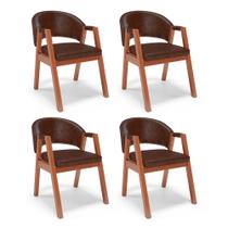 Kit 04 Cadeiras de Jantar e Living Anisha Estofada material sintético Whisky - Desk Design