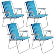 Kit 04 Cadeiras De Praia Tramontina Samoa Alta Alumínio C/ Assento Azul Cristal E Marinho 92900002 Kit 04 Cadeiras De Praia Tramontina Samoa Alta Alumínio C/ Assento Azul Cristal E Marinho 92900002