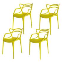Kit 04 Cadeiras Decorativa Amsterdam Amarelo - Facthus