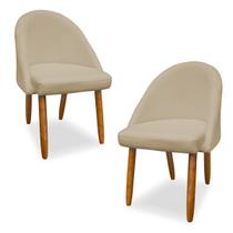 Kit 04 Cadeiras Decorativa Estofada Para Sala Recepção Cozinha Lua Star Veludo Bege Eli Móveis e Decoração