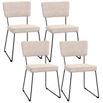 Kit 04 Cadeiras Decorativas Para Sala De Jantar Allana L02 Suede Bege - Lyam Decor Kit 04 Cadeiras Decorativas Para Sala De Jantar Allana L02 Suede Bege - Lyam Decor