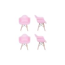 Kit 04 Cadeiras Eiffel Melbourne Rosa com Pés Palito em Madeira - SSX Multicoisas