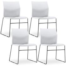 Kit 04 Cadeiras Empilhável Connect F02 Branco
