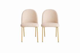 Kit 04 Cadeiras Jantar Cecilia Pé Metal Dourado material sintético