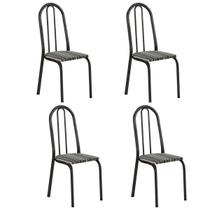 Kit 04 Cadeiras Jantar Reforçada Pés Metal Tampo Listrado Kit 04 Cadeiras Jantar Reforçada Pés Metal Tampo Listrado