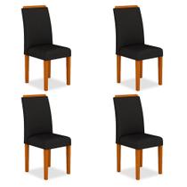 Kit 04 Cadeiras Londres Wood Cinamomo/ Preto- Moveis Arapongas