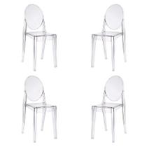 Kit 04 Cadeiras Louis Ghost Sem Braço Transparente - 73423