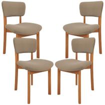 Kit 04 Cadeiras Para Sala de Jantar Cozinha Living Estofada Dara L02 Bouclê Bege - Lyam Decor Kit 04 Cadeiras Para Sala de Jantar Cozinha Living Estofada Dara L02 Bouclê Bege - Lyam Decor