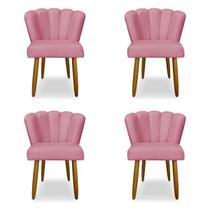 Kit 04 Cadeiras Pétala para Sala de Jantar Pés Palito Veludo Escolha sua cor - WeD Decor - W&D Decor