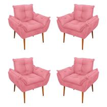 Kit 04 Cadeiras Poltronas de Luxo Opala Sala, Quarto