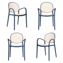 Kit 04 Cadeiras Portofino Polipropileno Azul - 73363 Kit 04 Cadeiras Portofino Polipropileno Azul - 73363