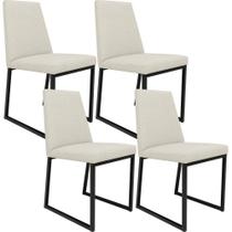 Kit 04 Cadeiras Sala De Jantar L02 Champagne