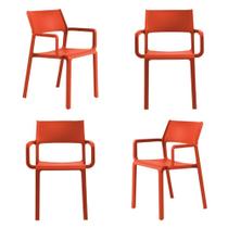 Kit 04 Cadeiras Santorini Polipropileno Terracota - 73382 Kit 04 Cadeiras Santorini Polipropileno Terracota - 73382