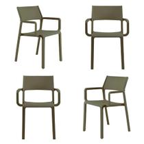 Kit 04 Cadeiras Santorini Polipropileno Verde Musgo - 73381 Kit 04 Cadeiras Santorini Polipropileno Verde Musgo - 73381