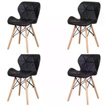 Kit 04 Cadeiras Slim Preto