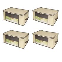 Kit 04 Caixa Organizadora em TNT com Visor 45 x 45 x 20cm Kit 04 Caixa Organizadora em TNT com Visor 45 x 45 x 20cm