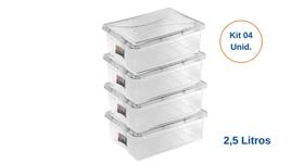 Kit 04 Caixas Multiuso 2,5 Litros com Tampa p/ Carnes, Aves, Salgados, Buffet, Restaurantes-378