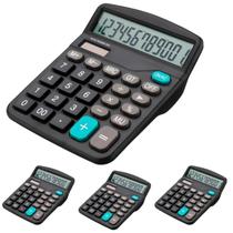 Kit 04 Calculadora De Mesa Comercial Para Escritório Vendas Display Com 12 Digitos