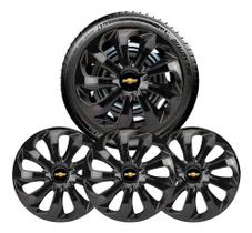 Kit 04 Calotas Esportivas Black Aro 14 Gm Chevrolet