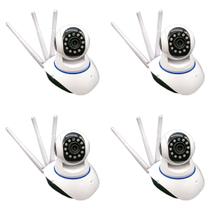 Kit 04 Câmeras Ip 3 Antenas Wireless Yoosee Visão Noturna Kit 04 Câmeras Ip 3 Antenas Wireless Yoosee Visão Noturna