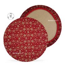 KIT 04 Capa de Sousplat Flor Natalina Vermelho - 35 cm - Várias Cores e Estampas - Supla Jogo Americano