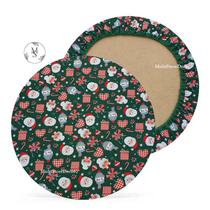 KIT 04 Capa de Sousplat Verde Estrela Noel Natal - 35 cm - Várias Cores e Estampas - Supla Jogo Americano