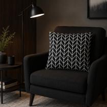 Kit 04 Capas Almofada Chevron Preta 45x45 Sofá Moderna Decor Kit 04 Capas Almofada Chevron Preta 45x45 Sofá Moderna Decor