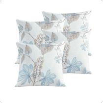 Kit 04 Capas Almofada Estampada Line 45 x 45cm Lince Hipercal 180 Fios Sofá Tons