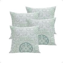 Kit 04 Capas Almofada Estampada Line 45 x 45cm Lotus Hipercal 180 Fios Sofá Tons