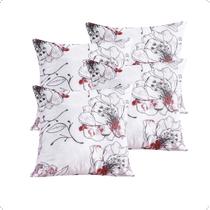 Kit 04 Capas Almofada Estampada Line 45 x 45cm Malta Hipercal 180 Fios Sofá Tons
