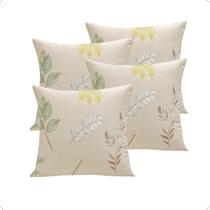 Kit 04 Capas Almofada Estampada Line 45x45cm Natives Hipercal 180 Fios Sofá Tons