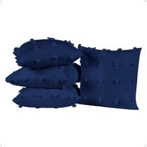 Kit 04 Capas Almofada Pufi 45x45cm Cor Marinho Micro Percal 300 Fios Texturizada Kit 04 Capas Almofada Pufi 45x45cm Cor Marinho Micro Percal 300 Fios Texturizada