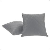 Kit 04 Capas de Almofadas Cor Cinza 45x45cm Tecido Fofinho e Macio Com Zíper