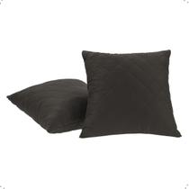 Kit 04 Capas de Almofadas Cor Preto 45x45cm Tecido Fofinho e Macio Com Zíper