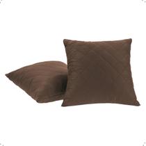 Kit 04 Capas de Almofadas Cor Tabaco 45x45cm Tecido Fofinho e Macio Com Zíper