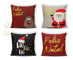 Kit 04 Capas De Almofadas Decorativas Datas Comemorativas Namorados Mãe Natal Páscoa