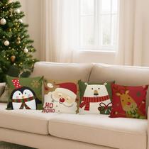 kIt 04 Capas de Almofadas Decorativas De Natal Papai Noel Bege Natalina kIt 04 Capas de Almofadas Decorativas De Natal Papai Noel Bege Natalina