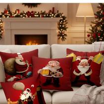 kit 04 Capas de Almofadas Decorativas de Natal Papai Noel kit 04 Capas de Almofadas Decorativas de Natal Papai Noel