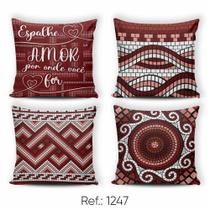 Kit 04 Capas de Almofadas Decorativas Estampa Verão Kit 04 Capas de Almofadas Decorativas Estampa Verão