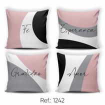 Kit 04 Capas de Almofadas Decorativas Estampadas Diversas