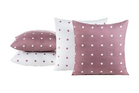 Kit 04 Capas De Almofadas dupla face Poá 45cm X 45cm Rosa Kit 04 Capas De Almofadas dupla face Poá 45cm X 45cm Rosa