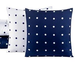 Kit 04 Capas De Almofadas Petit Poá 45Cm X 45Cm Azul