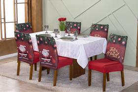 Kit 04 capas estampa natalina/capa cadeira de jantar estampas personalizadas